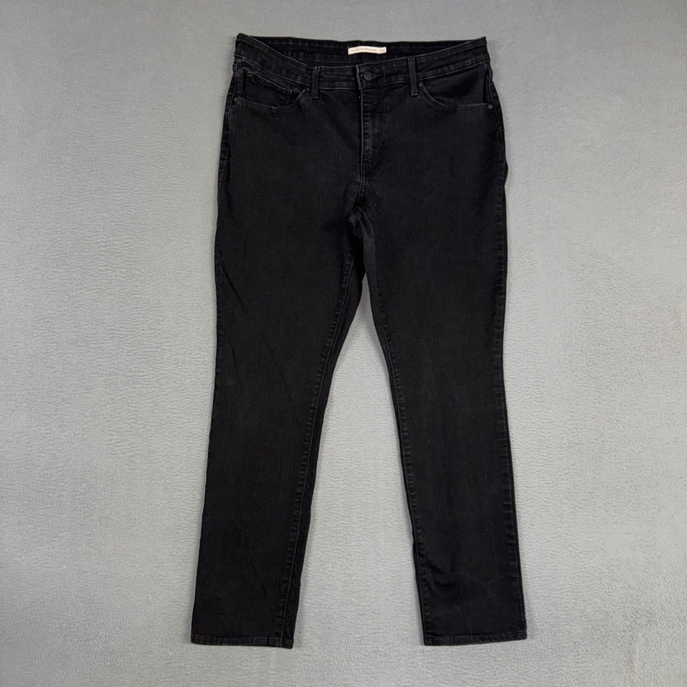 Levis Jeans Womens 16 Black Classic Mid Rise Skinny Stretch Denim American